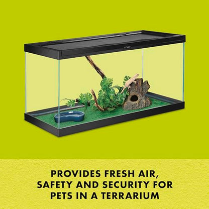 Zilla Fresh Air Screen Cover, Secure and Durable Metal Mesh Cover for Reptile Terrariums, 16 x 8 inches - size: 16" x 8"