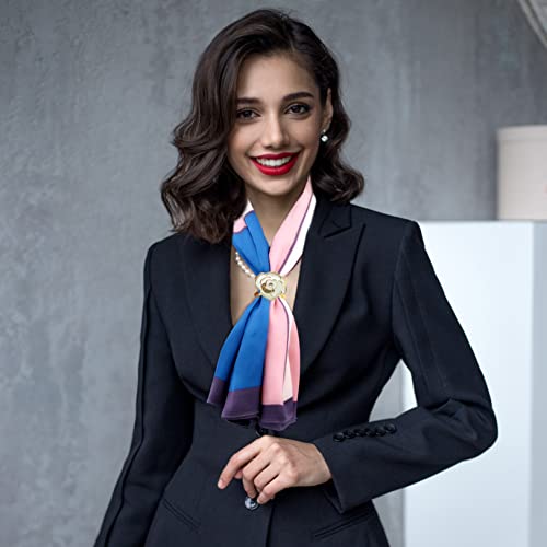 3pcs Fashion Scarf Ring Clip 3 Rings Silk Scarves Clip For Women Shawl Clip Buckle Gold Smooth Scarf Brooches Buckle - color: Scarf clip C-3PCS