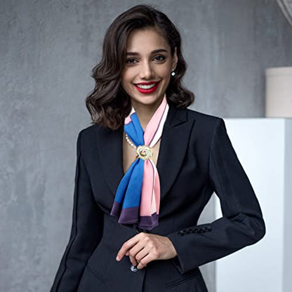 3pcs Fashion Scarf Ring Clip 3 Rings Silk Scarves Clip For Women Shawl Clip Buckle Gold Smooth Scarf Brooches Buckle - color: Scarf clip C-3PCS