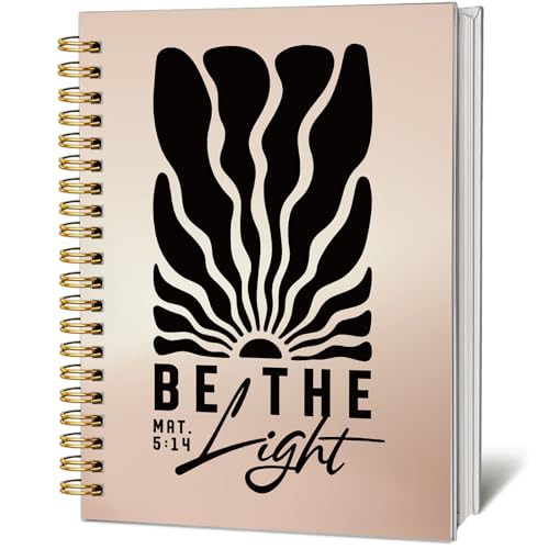 Inspirational Boho Christian Notebook - Religions Gift for Women, Be the Light Bible Verse Jounal, Christian Journaling for Church Notting Stationery Supplies - color: Be the Light