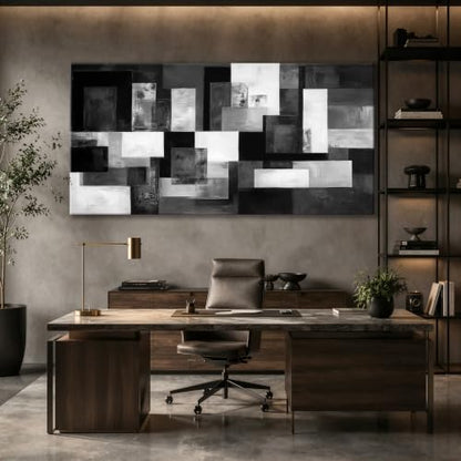 FanseeArt Gray Wall Art Abstract Wall Poster for Office