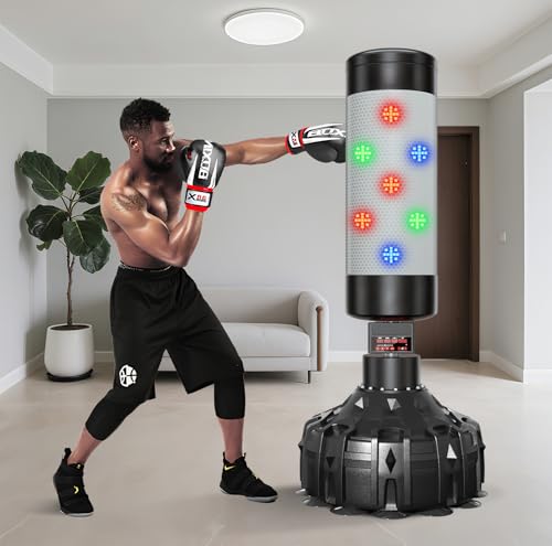 Smart Music Punching Bag 69",4 Training Modes,Can Connect to Bluetooth Smart Music Boxing Bag with 2 Pairs of Boxing Gloves for Home,Office and Gym Workout.