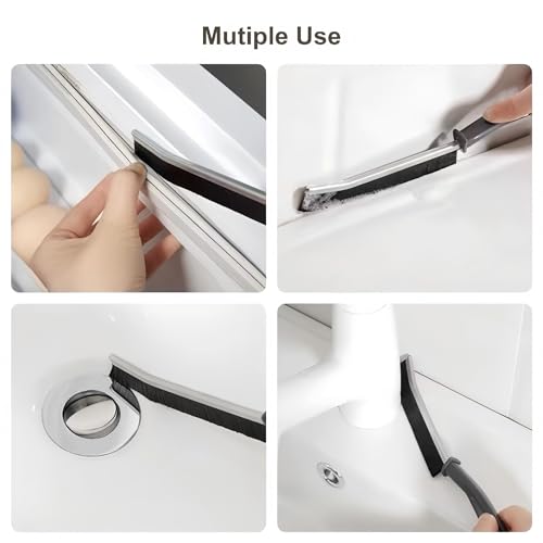 Crevice Cleaning Brushes, Cleaner Scrub Brush Tool for Hard to Reach Tight Space, Cleaning Supplies for Shower, Bathroom, Kitchen, Toilet, Window