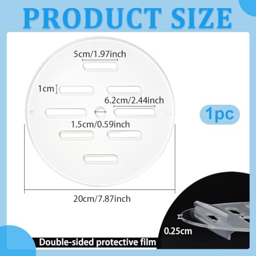 OLYCRAFT Acrylic Aquarium Anti-Jumping Lid Cover Clear Acrylic Plate Fishes Tank Cover with Hole 7.9 Inch Round Aquarium Protection Lid Aquariums Covers Lids to Prevent Fish for Turtles Shrimps Fish - size: 7.9 Inch