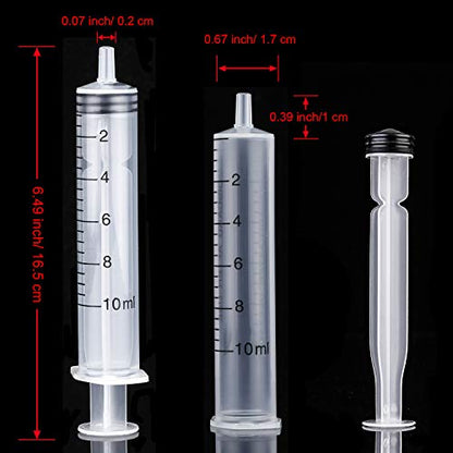 Frienda 20 Packs 10 ml Plastic Syringe with Measurement, No Needle Suitable for Scientific Labs, Measuring, Watering, Refilling | Large Plastic Measuring Tools for Food, Horse Care, Lab Dispensing, Graduated Markings, Reusable Multipurpose Applicators - s