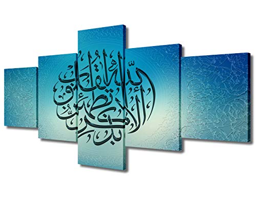 TUMOVO 5 Pieces Modern Decorative Indian Om Symbol Painting Canvas Wall Art for Living Room Bedroom Bathroom Religion Totem Picture Print on Canvas Stretched and Framed Ready to Hang - 50" W x 24" H - color: Artwork-18, size: 50 in x 24 in (W x H)