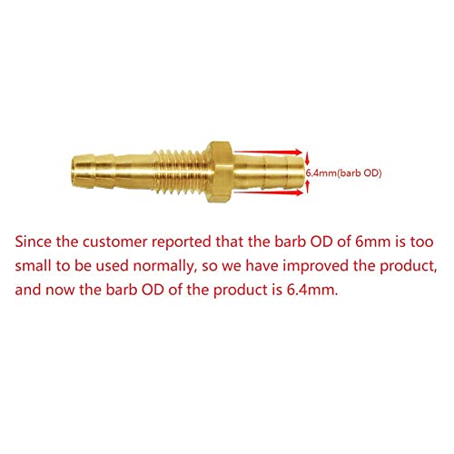 Joywayus 1/4" Hose Barb Thru-Bulk Head Hex Union Brass Fitting | With Flat Washer Gasket, For Water/Fuel/Air, Hose Connection, Leak-Proof Barb Connector - size: 1/4×1/4, style: 1PCS