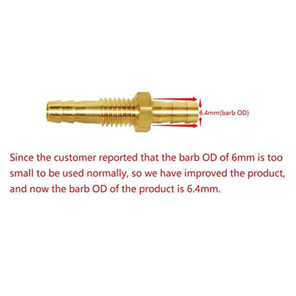 Joywayus 1/4" Hose Barb Thru-Bulk Head Hex Union Brass Fitting | With Flat Washer Gasket, For Water/Fuel/Air, Hose Connection, Leak-Proof Barb Connector - size: 1/4×1/4, style: 1PCS