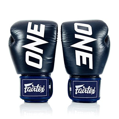 Fairtex BGV1 ONE Muay Thai Boxing Sparring Gloves - color: Blue, size: 10 oz