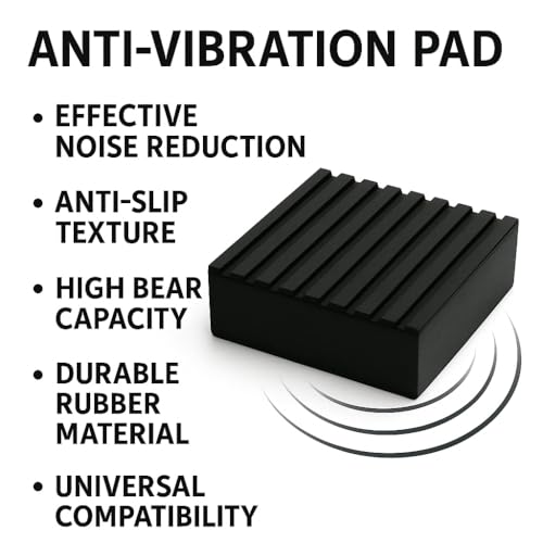 4 Pack Heavy-Duty Anti-Vibration Pads – Solid Rubber 4"x4"x1" | Noise Dampening, Slip-Resistant Pads for Air Compressor, Generator, Washer, Dryer, HVAC Equipment