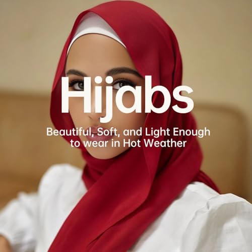 Harewom Chiffon Hijab for Women Sheer Shawl and Wraps for Wedding Bridal Scarves Summer Lightweight Sun-proof Scarf - color: Wine Red Chiffon Hijab Shawls Scarves