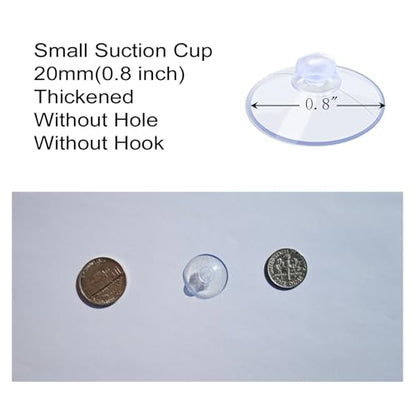 AQUANEAT 20 Packs Suction Cups 0.8 Inch Clear Sucker Pads Without Hook for Glass Home Organization Decoration - size: 0.8 in