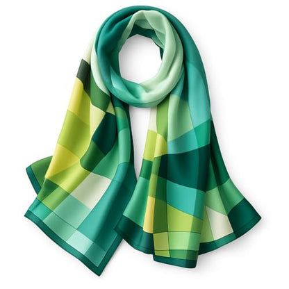 LONDON Women’s Satin Silky Scarf Gift Box Large Lightweight Silky Smooth Shawl Wrap for Hair, Head, Neck or Hijab - color: Green - Box