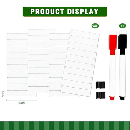 Baseball Lineup Magnets, 40Pcs 0.45 x 1.95 Inch Strong Magnetism Magnetic Baseball Lineup Board Reusable Magnets for Baseball Lineup Board Free Movement Softball Magnetic Lineup Board for Dugout