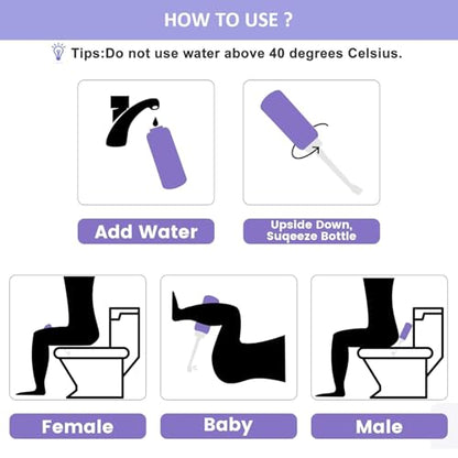 YumSur Portable Bidet, Personal Bottle Sprayer for Personal Hygiene Handheld,Pregnant Women Cleansing, Postpartum Clean, Handheld Travel Bidet with 450ML Water Capacity and Retractable Spray - style: Retractable Spray
