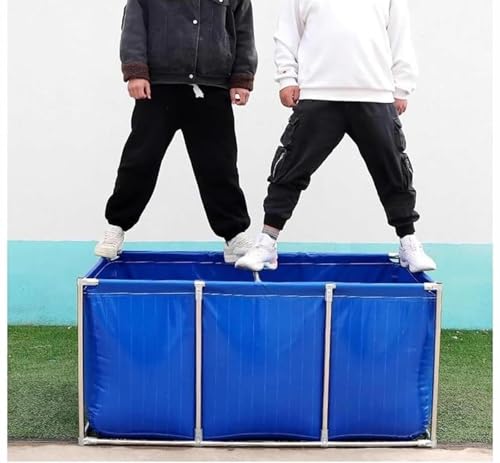 Durable Foldable Aquarium Pool, 1.5m Outdoor Fish Tank for Koi & Turtles, Temporary Holding Pond, Portable Canvas Fish Container, Ideal for Aquaculture & Gardening - size: 1.5*1*0.6m