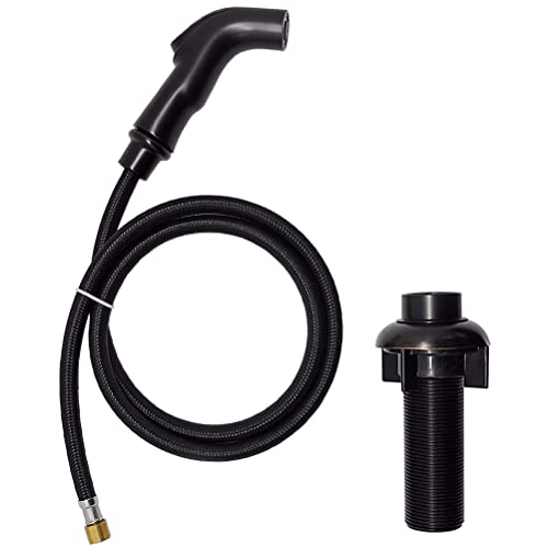 Oil Rubbed Bronze Kitchen Sink Sprayer Replacement, Universal Side Sprayer, ABS Plastic Construction, 1/4'' Female Thread, Nylon Braided PET Hose - color: Oil Rubbed Bronze