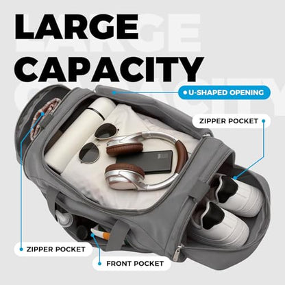 Uarition Mens Gym Bag, 55L Large Sports Duffle Bags, Workout Bags Lightweight, Dark Grey - color: Dark Grey