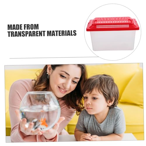 TOYANDONA Portable Fish Tank Breathable Lid Turtle Habitat and Handheld Reptile Feeding Box for Hamsters and Aquatic Pets for Travel and Observation