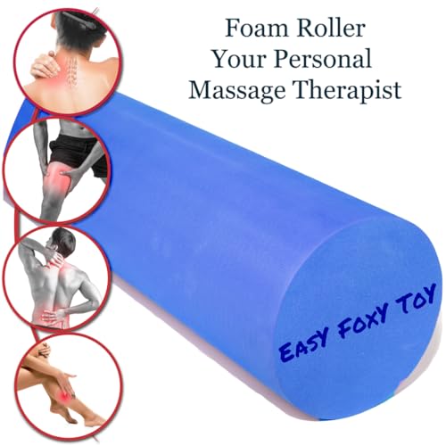 Foam Roller Back Leg Muscle Pain - Small Size Hard Density EVA Muscle Recovery Roll Ø3.75"x18" for Physical Therapy, Helps as Spine Cracker Stretcher