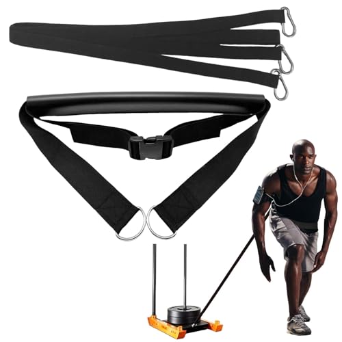 Sled Pulling Belt Set, Adjustable Waist Training Belt with Pulling Rope for Strength Agility Power Training to Help Full Body Building - size: 9.8ft