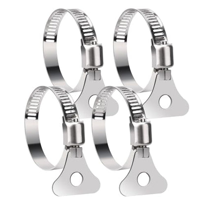 4 Pcs 1-1/4" Stainless Steel Hose Clamps with Thumb Screw for Pool Hose PVC | For Pool Hose Clamp PVC Tubing Dust Collection Pipe Clamp Worm Gear Clamp