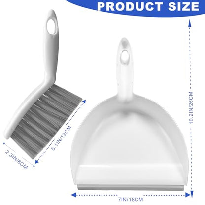 Mini Broom and Dustpan Set Small Dust pan & Brush Set Portable Cleaning Tools for Home Office RV Camping Learning (Grey) - color: Gray