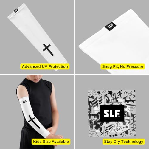 Faith Cross White and Black Arm Sleeve - color: Faith Cross White, size: X-Large