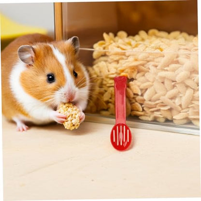 Yardwe 32pcs Hamster Sand Bath Scoops Plastic Litter Sifters Small Pet Cage Cleaning Shovels for Chinchilla Gerbil Reptile Cage Maintenance