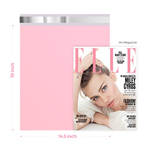 Metronic Poly Mailers 14.5x19 100 Pack, Large Self Seal Shipping Bags | Thick Strong Adhesive Waterproof Tear-resistant Mailing Envelopes, Packaging Bags for Clothing, Small Business, Light Pink - size: 14.5x19 100PC