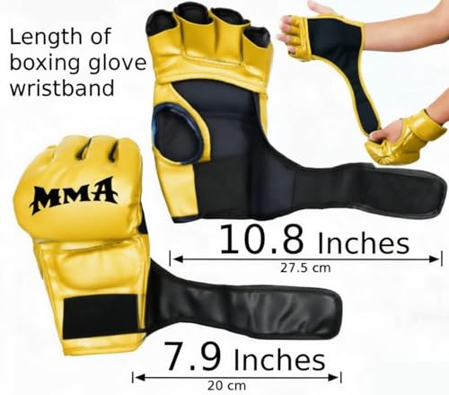 MMA Gloves Grappling Sparring, Mixed Martial Arts Mitts Men Women Boxing Gloves, Combat Sports Training, Muay Thai, Kickboxing, Open Palm Training Gloves for Grappling, Punching Bag, Self-Defense
