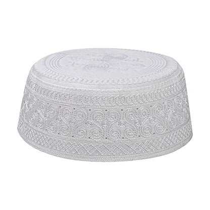 PURFUN Men's Embroidered Kufi Muslim Prayer Cap Islam Religious Skull Cap Teen Boys Breathable Arabic Messianic Praying Headwear Jewish Christian Prayer Kufi Hat Beanie Ramadan Eid Gift : Clothing, Shoes & Jewelry