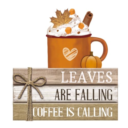 4 Pcs Fall Coffee Table Decorations Fall Tiered Tray Decor Thanksgiving Centerpiece Rustic Wooden Hot Cocoa Cup Maple Leaves Pumpkin Sign for Autumn Harvest Party Coffee Bar Kitchen Home - style: Cup