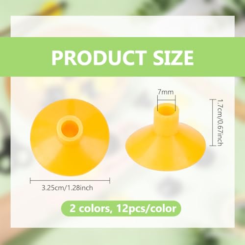 BENECREAT 24Pcs 2 Colors Archery Suction Cups, Replacement Suction Cup Rubber Arrows Supplies for Bow Arrow Crafting and Accessory Replacement,1.3x0.7 Inch