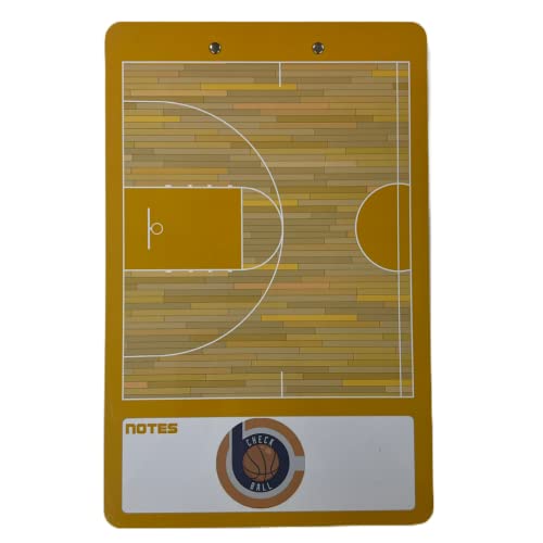 Basketball Coaching Board | Double-Sided Premium Dry Erase Clipboard with Full & Half Court (Yellow) - color: Yellow