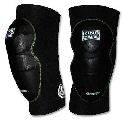 Ring to Cage Deluxe MiM-Foam Knee Pads - Leather for MMA Grappling Jiu Jitsu-Regular - size: Regular