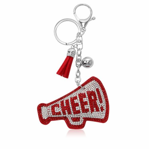 Popfizzy Rhinestone Accessories for Women - Car Keys Keychain Charm, Purse Charms - color: Cheer Red/Silver (Silver)