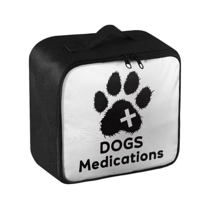 Gomyblomy Customized Dog First Aid Kit Empty First Aid Kit Bag Dogs Medications Print Medium Emergency Kit for Home Cars Travel Medical Supplies Storage Add Your Image and Color - color: Dog Medication Customized Print