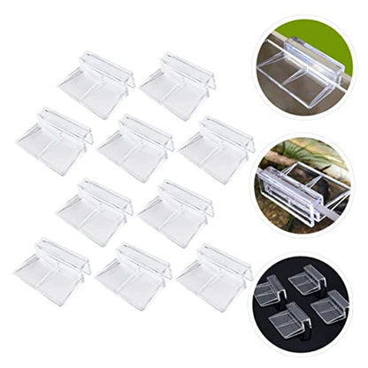 10-Pack Acrylic Support Brackets for Fish Tanks Adjustable Glass Clips Compatible 10-12mm Thick Glass Sturdy Aquarium Supplies