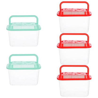 BETOOKY 5pcs Aquarium Fish Transport Bucket Set, Portable Fish Tank for Safe Aquatic Pet Transfer & Temporary Holding, Ideal Beach, Outdoor, Travel 5.3x3.4x2.8in