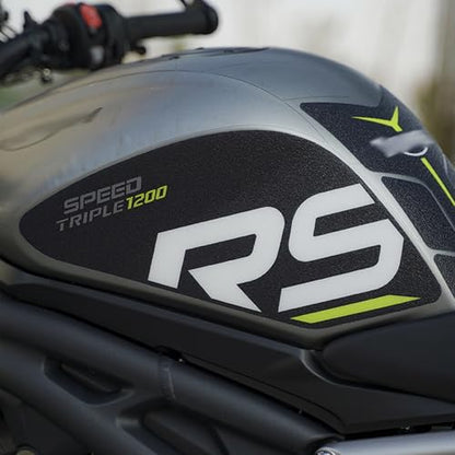 Compatible with TRIUMPH 1200RS Motorcycle Tank Pad Anti-slip Fish Bone Sticker Wear Resistant Body Protector Decal Modification Parts (Solid Black) - color: Solid Black