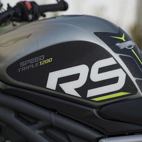 Compatible with TRIUMPH 1200RS Motorcycle Tank Pad Anti-slip Fish Bone Sticker Wear Resistant Body Protector Decal Modification Parts (Green and White) - color: Green and white