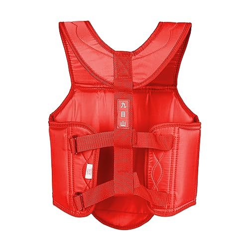 Wesing Martial Arts Muay Thai Boxing Chest Protector MMA Sanda Chest Guard - size: Medium, style: Red