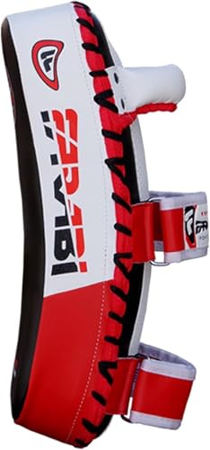 Farabi Thai Pad Training Kick Pad Curved Coaching Pad Kicking Mix Martial Arts x 1 Single Unit - color: Red (Pair)