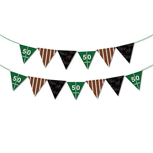 Rugby Banner String Flags Decoration Ball Sports Theme Birthday Party Pennant Banner for Shower Party Decorations - color: Football