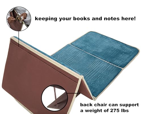Prayer Rug with Back Support, Foldable Meditation Floor Chair (Oasis) - color: Oasis