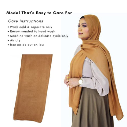 Modal Hijab for Women | Headscarf - color: Butterscotch Modal - Plain Hijab