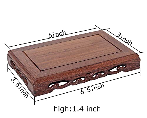 Oriental Furniture Solid Wood Base Rectangular Craft Pedestal - size: 6X3X1.4 in