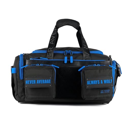 WOLFpak 30L Hardshell Tactical Duffle Bag (Blue Wolf) 1000D Waterproof | 180° Full Opening, Hard Shell Base, Shoe Compartment, Dual Cup Holders, Trolley Sleeve, YKK® Zippers - color: Blue