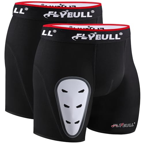 2-Pack Boys Cup Underwear Youth Boxer Briefs with 1 Protective Athletic Cup for Baseball, Football, Lacrosse - color: Black 3, size: Medium